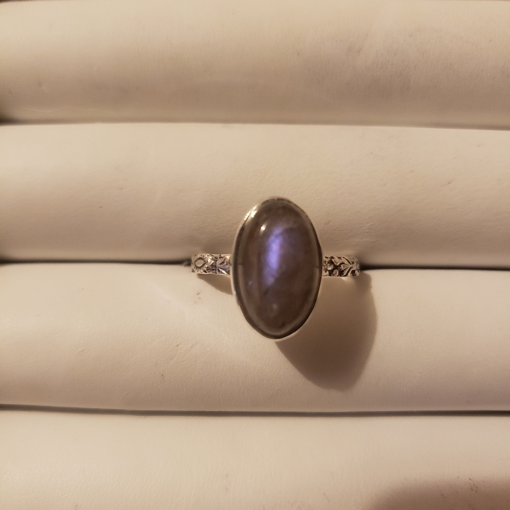Purple Labradorite Ring. Solid 925 Silver(Not Pla… - image 8